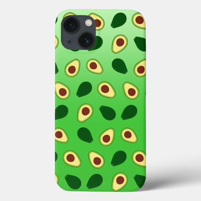 Cute Kawaii Avocado slice summer gradient Pattern Case-Mate iPhone Case (Back)