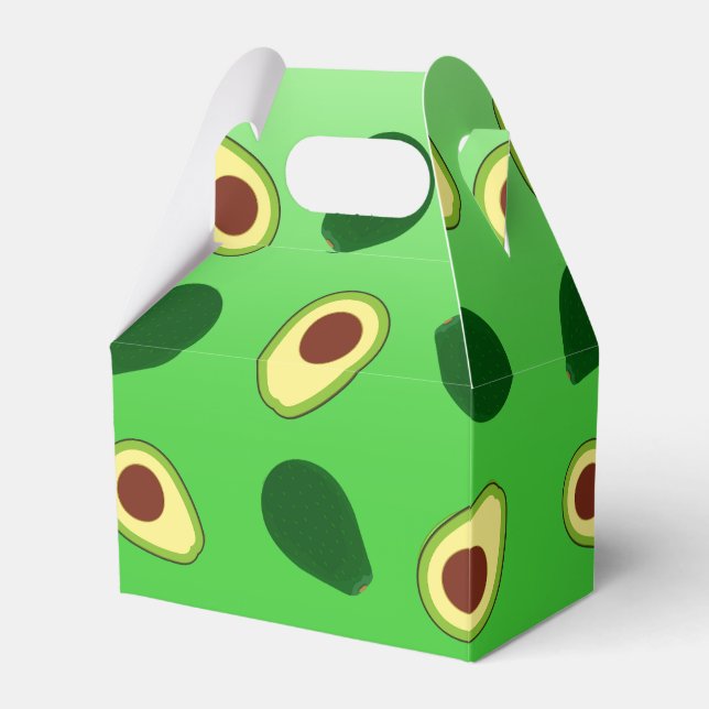 Cute Kawaii Avocado slice summer gradient Pattern Favour Box (Front Side)