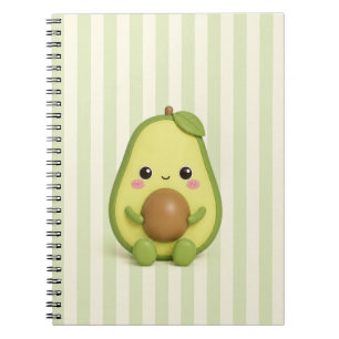 Cute Kawaii Avocado Spiral Notebook