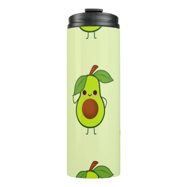 Cute kawaii avocado thermal tumbler (Front)