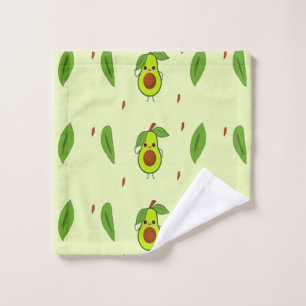 Cute kawaii avocado wash cloth