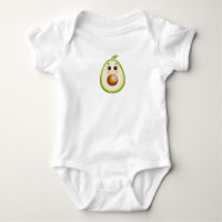 Cute Kawaii Avocado with Big Eyes – Watercolor Ill