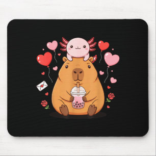 Cute Kawaii Axolotl Capybara Bubble Tea Boys Girls Mouse Mat