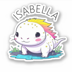 Cute Kawaii Axolotl Illustration Personalised