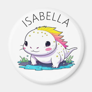 Cute Kawaii Axolotl Illustration Personalised Magnet