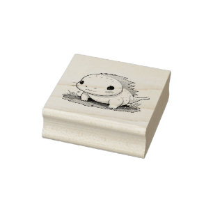 Cute Kawaii Axolotl Illustration  Rubber Stamp