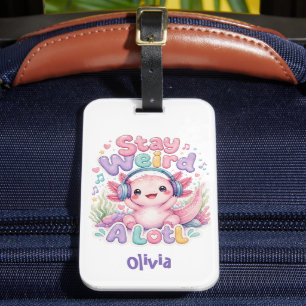 Cute Kawaii Axolotl Luggage Tag