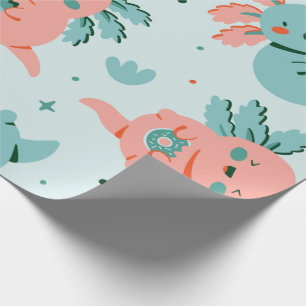 Cute Kawaii Axolotl Wrapping Paper