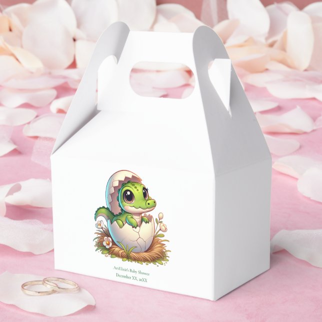 Cute Kawaii Baby Alligator Hatching Baby Shower  Favour Box (Wedding)