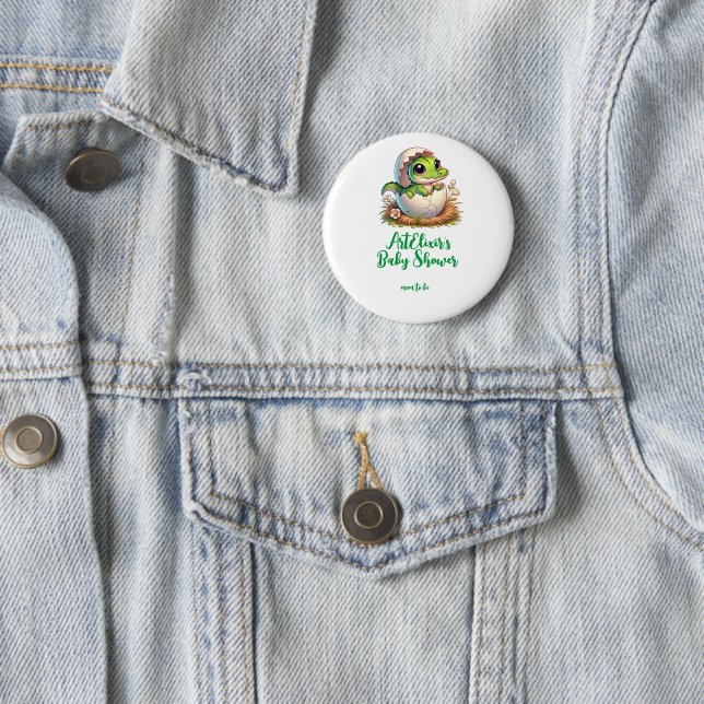 Cute Kawaii Baby Alligator Hatching mum to be 6 Cm Round Badge (In Situ)