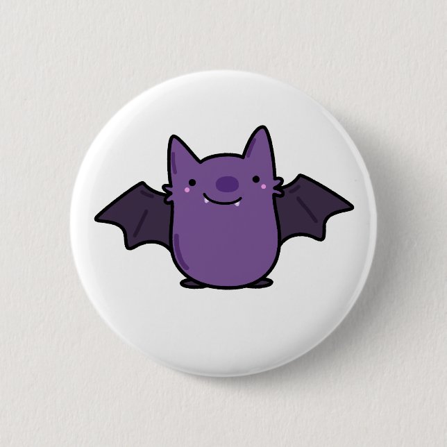 Cute Kawaii Baby Bat 6 Cm Round Badge (Front)