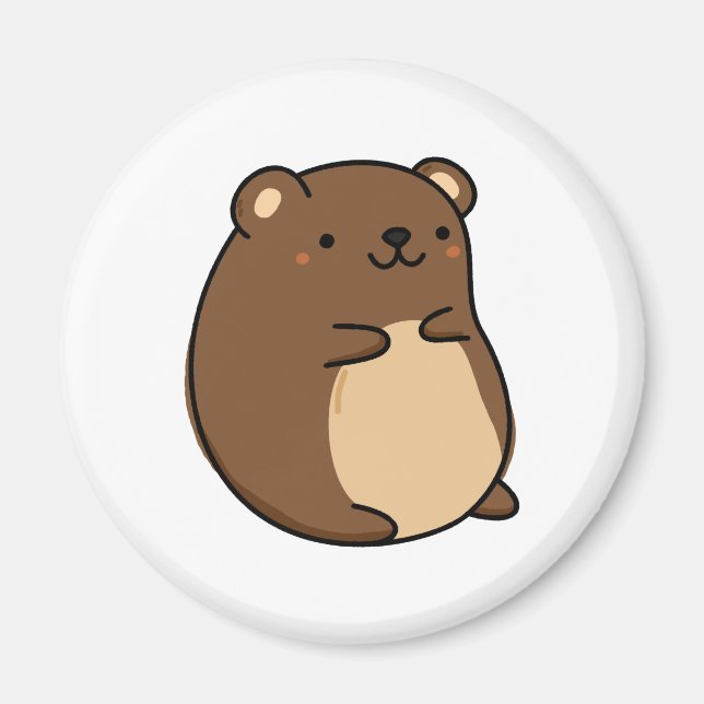 Cute Kawaii Baby Brown Bear Magnet (Front)