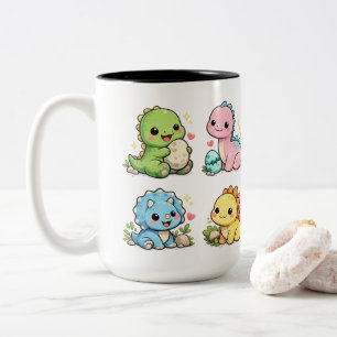 Cute Kawaii Baby Dinosaurs Mug Adorable Dinosaur