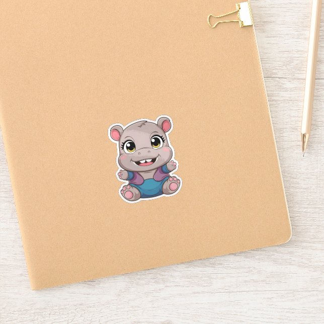 Cute Kawaii Baby Hippo Adorable Animal (Notebook)