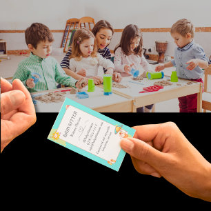 Cute Kawaii Babysitter Nanny QR Business Card