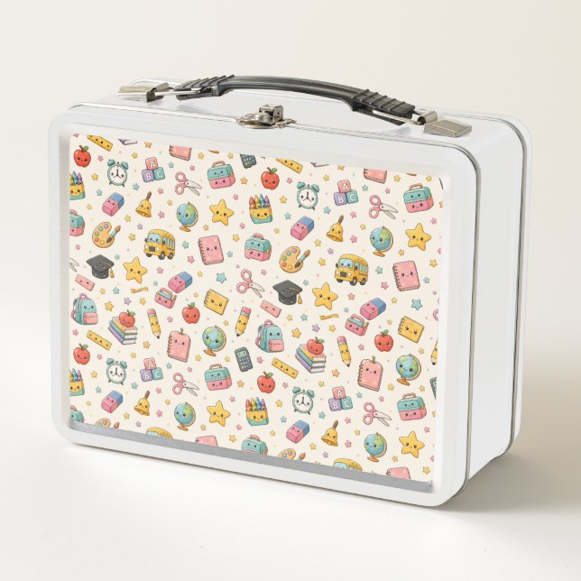 Cute Kawaii Back to School Lunch Box (Front)