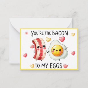 Cute Kawaii Bacon and Eggs Card