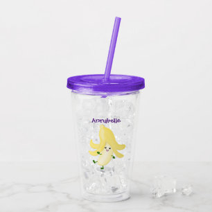 Cute kawaii banana cartoon acrylic tumbler
