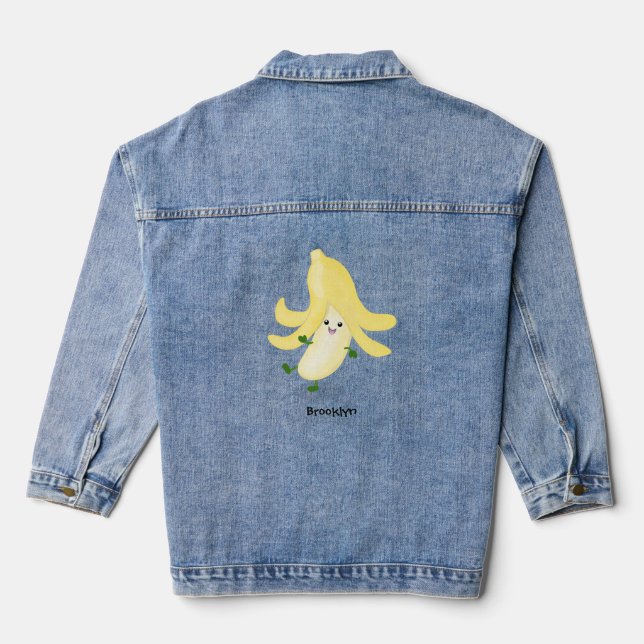 Cute kawaii banana cartoon denim jacket (Back)