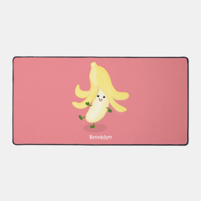Cute kawaii banana cartoon desk mat (Front)
