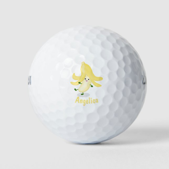 Cute kawaii banana cartoon golf balls (Front)