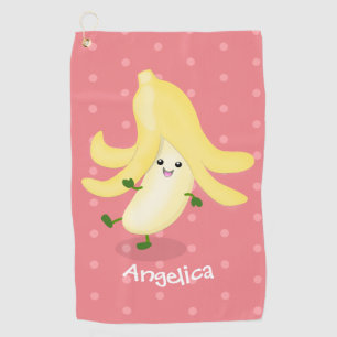 Cute kawaii banana cartoon  golf towel