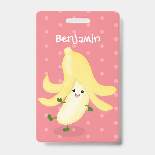 Cute kawaii banana cartoon ID badge