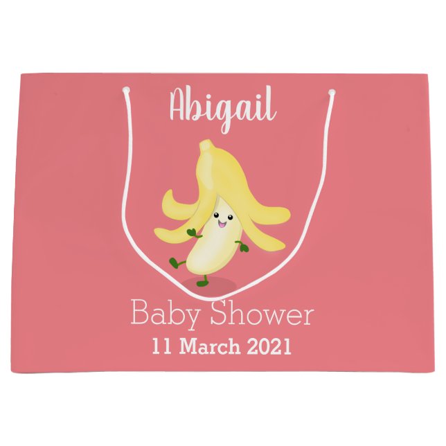 Cute kawaii banana cartoon large gift bag (Front)