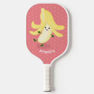 Cute kawaii banana cartoon  pickleball paddle