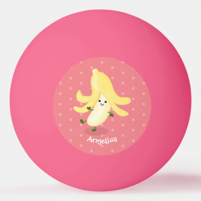 Cute kawaii banana cartoon ping pong ball (Front)