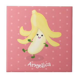 Cute kawaii banana cartoon tile