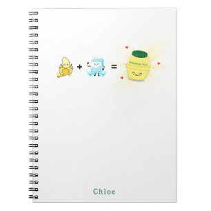 Cute Kawaii Banana Milk Personalized Notebook