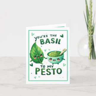 Cute Kawaii Basil and Pesto Thank You Card