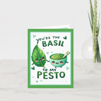 Cute Kawaii Basil and Pesto Thank You Card