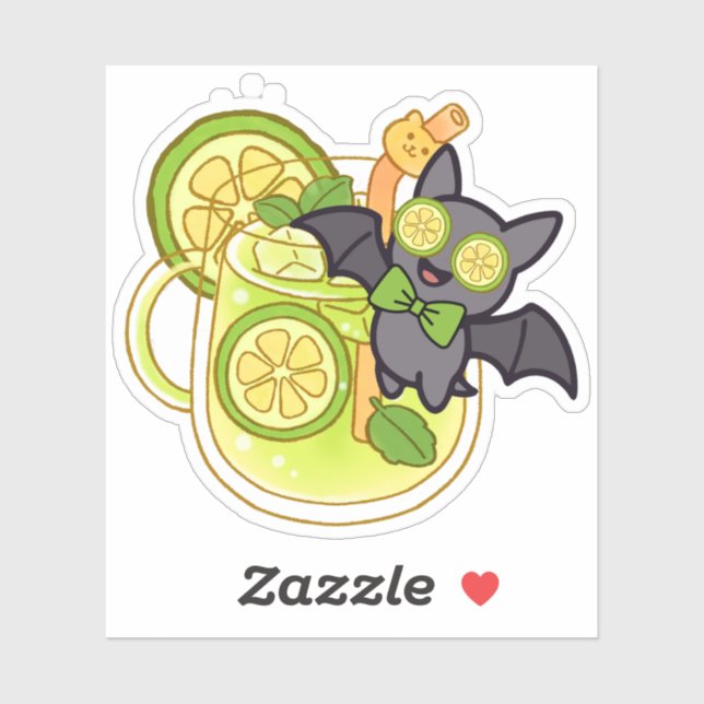 Cute Kawaii Bat with Lemonade Cocktail (Sheet)