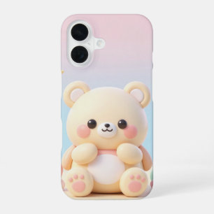 Cute kawaii bear design iPhone 16 case