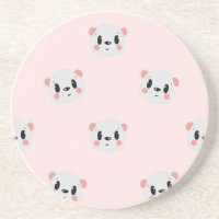 Cute Kawaii Bear Face Pattern on Pastel Pink