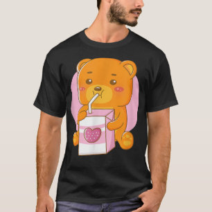 Cute Kawaii Bear Loves Bubble Tea T-Shirt