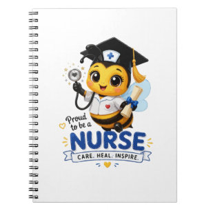 Cute Kawaii Bee Nurse Graduation 2026 Notebook