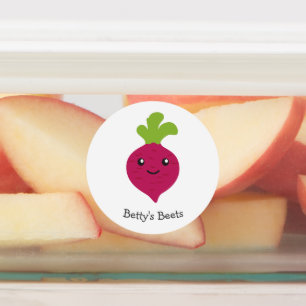 Cute Kawaii Beet Label with Customisable Name