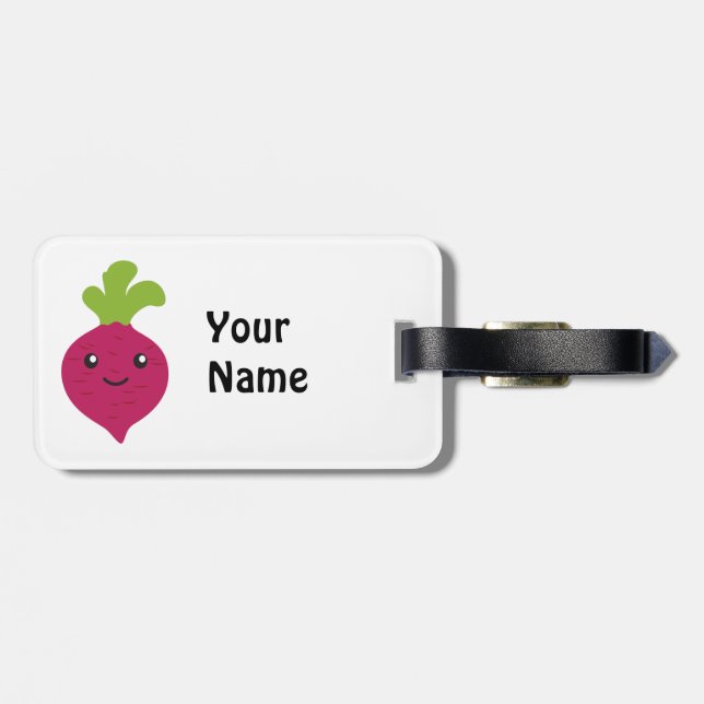 Cute Kawaii Beet Luggage Tag (Back Horizontal)