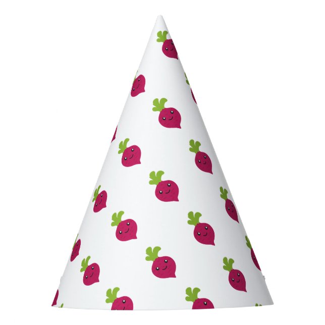 Cute Kawaii Beet Party Hat (Front)