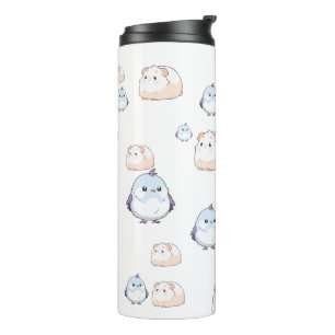 Cute Kawaii Birds and Guinea Pigs.Kawaii vibes for Thermal Tumbler