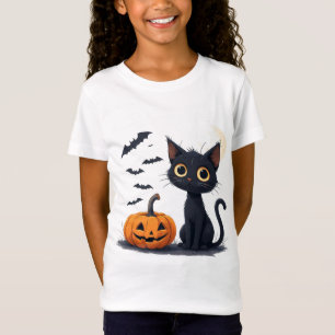 Cute Kawaii Black Cat Halloween Fun 🎃 T-Shirt