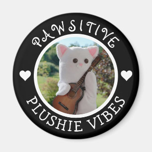 Cute Kawaii Black Pawsitive Plushie Vibes Photo Magnet