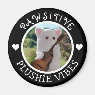 Cute Kawaii Black Pawsitive Plushie Vibes Photo Magnet