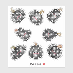 Cute Kawaii Black Polkadot Pumpkins Fall Halloween