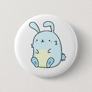 Cute Kawaii Blue Bunny 6 Cm Round Badge