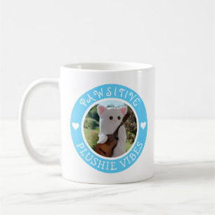 Cute Kawaii Blue Pawsitive Plushie Vibes Photo Coffee Mug