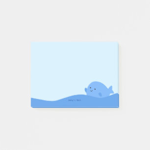 Cute Kawaii Blue Whale Animal Nautic Ocean Custom Post-it Notes
